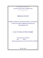Nghiên cứu hiệu quả sử dụng đất phục vụ quy hoạch sử dụng đất nông nghiệp huyện đông anh thành phố hà nội 