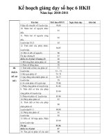 Bài giảng ke hoach Toan 6 HKII