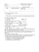 Đề Kiểm tra Học kỳ I_Toán lớp 4_5