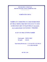 Nghiên cứu ảnh hưởng của một số biện pháp kỹ thuật trồng trọt đến năng suất và chất lượng dược liệu cây bạch truật (atractylodes macrocephala koidz) tại tam đảo vĩnh phúc 