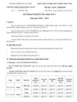 Kế hoạch thi HKI năm học 2010 -2011