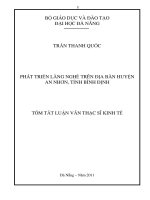 Phát triển làng nghề trên địa bàn huyện an nhơn, tỉnh bình định 