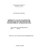 Nghiên cứu các yếu tố ảnh hưởng đến động cơ chọn ngành quản trị doanh nghiệp của sinh viên trường cao đẳng kinh tế   kế hoạch đà nẵng 