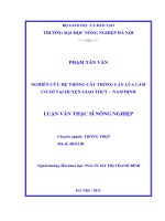 Luận văn nghiên cứu hệ thống cây trồng lấy lúa làm cơ sở tại huyện giao thủy   nam định 