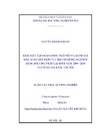 Luận văn khảo sát tập đoàn dòng ngô nếp và đánh giá khả năng kết hợp của một số dòng ngô nếp bằng phương pháp lai đỉnh năm 2009   2010 tại vùng gia lâm   hà nội 
