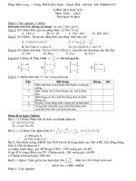 Bài KTHK I có đáp án biểu điểm