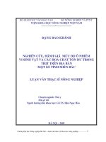 Luận văn nghiên cứu, đánh giá mức độ ô nhiễm vi sinh vật và các hoá chất tồn dư trong thịt trên địa bàn một số tỉnh miền bắc 