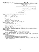 Bài giảng Đáp án đề thi chọn Đội tuyển HS giỏi môn Toán lớp 6, năm học 2010 - 2011 - Trường THCS Ngư Lộc