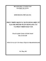 phát triển dịch vụ ngân hàng điện tử tại chi nhánh ngân hàng đầu tư và phát triển hải vân