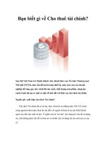 Bạn biết gì về Cho thuê tài chính?