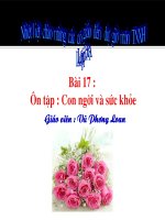 TNXH - Bai 17 : On tap: Con nguoi va suc khoe