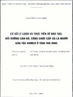 Cơ sở lý luận và thực tiển về đào tạo, bồi dưỡng cán bộ, công chức cấp xã là người dân tộc Khmer ở tỉnh Trà Vinh