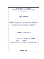 Luận văn đánh giá tác động môi trường do việc khai thác tài nguyên than đến sản xuất nông nghiệp tại thị xã uông bí   tỉnh quảng ninh 