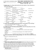 Gián án De Tieng Anh 9 HK 1