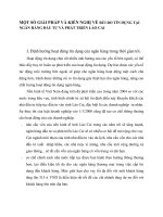 MỘT SỐ GIẢI PHÁP VÀ KIẾN NGHỊ VỀ RỦI RO TÍN DỤNG TẠI NGÂN HÀNG ĐẦU TƯ VÀ PHÁT TRIỂN LÀO CAI