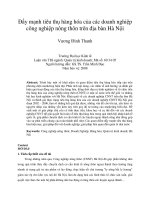 Đẩy mạnh tiêu thụ hàng hóa của các doanh nghiệp công nghiệp nông thôn trên địa bàn Hà Nội