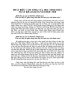 Gián án Học sinh phát biểu ngày khai giảng