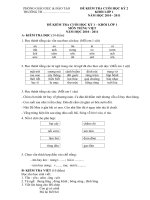 Đề thi và đáp án khối 1