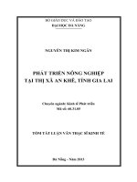 Phát triển nông nghiệp tại thị xã an khê, tỉnh gia lai 