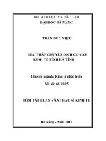 Giải pháp chuyển dịch cơ cấu kinh tế tỉnh hà tĩnh 
