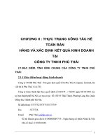 Thực trạng  về kế toán bán hàng và xác định kết quả kinh doanh tại công ty TNHH Phú Thái.