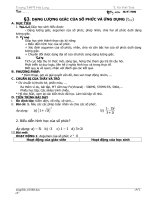 Bài giảng Dạng lượng giác của số phức 12NC