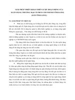 GIẢI PHÁP TRIỂN KHAI CHIẾN LƯỢC HOẠT ĐỘNG CỦA NGÂN HÀNG THƯƠNG MẠI CỔ PHẦN CHI NHÁNH VĨNH LONG