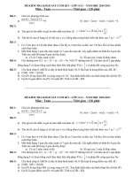 Gián án Đề KS cuối kì I - Lớp 11 NC