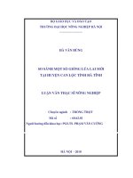 Luận văn so sánh một số giống lúa lai mới tại huyện can lộc tỉnh hà tĩnh 