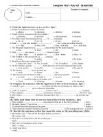 Đề kiểm tra tiếng Anh 8 học kì I