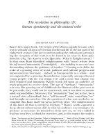The revolution in philosophy (I) - human spontaneity and the natural order