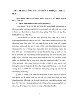 THỰC TRẠNG CÔNG TÁC TỔ CHỨC LAO ĐỘNG KHOA HỌC