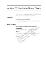 Activity 2.2: Identifying Design Phases