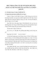 THỰC TRẠNG CÔNG TÁC KẾ TOÁN HÀNG HÓA (MẶT HÀNG VẬT LIỆU HÀN KIM TÍN) TẠI CÔNG TY CỔ PHẦN KIM TÍN