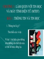 Bài giảng Bài 1 Thông tin và tin học