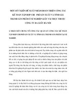 MỘT SỐ Ý KIẾN ĐỀ XUẤT NHẰM HOÀN THIỆN CÔNG TÁC KẾ TOÁN TẬP HỢP CHI   PHÍ SẢN XUẤT VÀ TÍNH GIÁ THÀNH SẢN PHẨM Ở XÍ NGHIỆP GIẦY VẢI TRỰC THUỘC