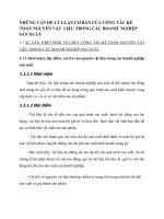 NHỮNG VẤN ĐỀ LÝ LUẬN CƠ BẢN CỦA CÔNG TÁC KẾ TOÁN NGUYÊN VẬT  LIỆU TRONG CÁC DOANH  NGHIỆP SẢN XUẤT