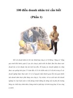 100 điều doanh nhân trẻ cần biết (Phần 1)