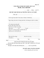 BM.TBXH.10.- Đơn đề nghị thành lập trường Trung cấp nghề