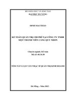 Kế toán quản trị chi phí tại công ty TNHH một thành viên cảng quy nhơn 