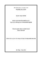 Đào tạo nguồn nhân lực tại cục hải quan tỉnh bình định 