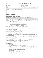 Bài soạn Đề thi toán 7 HK II