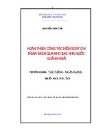 Hoàn thiện công tác kiểm soát chi ngân sách qua kho bạc nhà nước quảng ngãi 