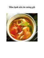 Mùa lạnh nên ăn móng giò