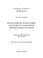 Đào tạo nghề cho người lao động tại các khu vực giải tỏa đền bù trên địa bàn huyện núi thành 