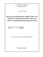 Một số giải pháp hoàn thiện công tác đánh giá thành tích nhân viên tại công ty môi trường đô thị kon tum 