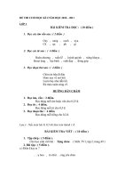 ĐỀ THI CUỐI HỌC KÌ I, NĂM HỌC 2010 - 2011