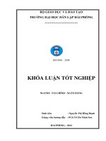 GIẢI PHÁP NÂNG CAO HIỆU QUẢ CHO VAY hộ sản XUẤT tại NGÂN HÀNG NÔNG NGHIỆP và PHÁT TRIỂN NÔNG THÔN CHI NHÁNH HUYỆN TIÊN LÃNG – hải PHÒNG 