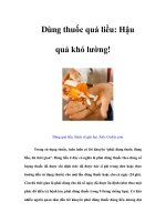 Dùng thuốc quá liều: Hậu quả khó lường!