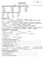 Bài giảng De thi hoc sinh gioi Tieng Anh 6